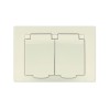 Розетка 2-м СП Афина 16А IP20 с заземл. c крышкой в сборе сл. кость (ivory) Universal A0031-I