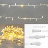 Гирлянда светодиодная "Нить" 10м 100LED тепл. бел. 12Вт 24В IP65 постоян. свечение провод ПВХ бел. N