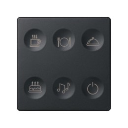 Выключатель сенсорный 6-кл. СП Simon 82 Sense IP20 с тематич. маркир. Т2 графит Simon 8000664-038