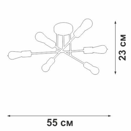 Люстра 6xE27 макс. 40Вт Vitaluce V3764-1/6PL