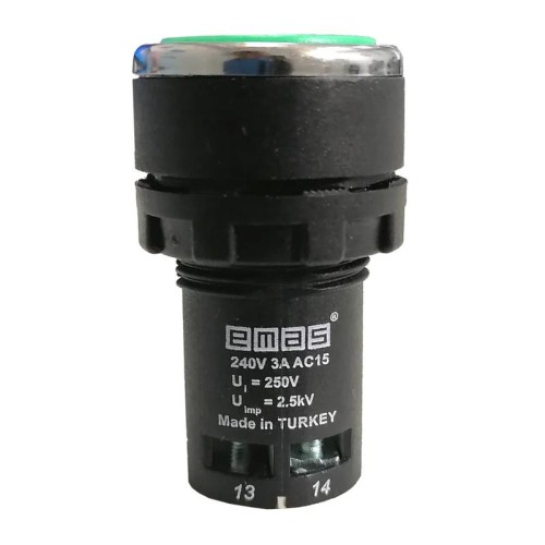 Кнопка нажимная моноблочная 22мм IP 40 1НО+1НЗ с цифрой | EMAS MB102DY1