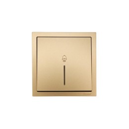 Кнопка звонка с индик. СП ZIMA IP20 безвинт. зажим зол. LEZARD 704-3688-108QC
