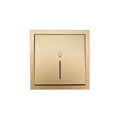 Кнопка звонка с индик. СП ZIMA IP20 безвинт. зажим зол. LEZARD 704-3688-108QC