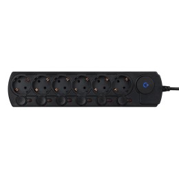 Удлинитель с сетевым фильтром 6х1.8м с заземл. 10А IP20 черн. IPPON 1192736