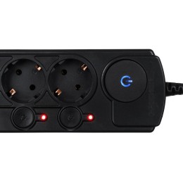 Удлинитель с сетевым фильтром 6х1.8м с заземл. 10А IP20 черн. IPPON 1192736