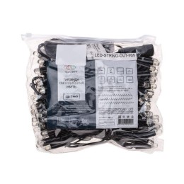 Гирлянда светодиодная "Нить" 10м 100LED бел. 12Вт 24В IP65 постоян. свечение провод ПВХ черн. Neon-N
