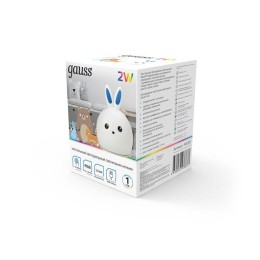 Светильник настольный 2Вт RGB кролик аккум. Li-ion USB кабель детский ночник бел. GAUSS NN301