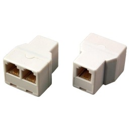 Переходник телефонный гнездо 6Р-4С (RJ-11)-2 гнезда 6Р-4С (RJ-11) блист. Rexant 06-0108-B