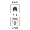 Переходник телефонный гнездо 6Р-4С (RJ-11)-2 гнезда 6Р-4С (RJ-11) блист. Rexant 06-0108-B