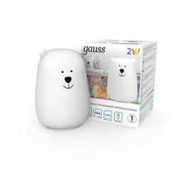 Светильник настольный 2Вт RGB медведь аккум. Li-ion USB кабель детский ночник бел. GAUSS NN302