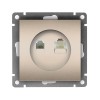 Розетка компьютерная + телефонная 2-м СП Афина механизм шампань Universal A0052-Br