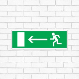 Табличка ПВХ эвакуационный знак "Направление к эвакуационному выходу налево" 100х300мм Rexant 56-002
