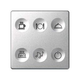 Выключатель сенсорный 6-кл. СП Simon 82 Sense IP20 с тематич. маркир. Т2 алюм. Simon 8000664-093