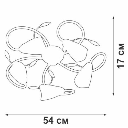Люстра 5xE14 макс. 40Вт плафон ПП Vitaluce V3879-0/5PL