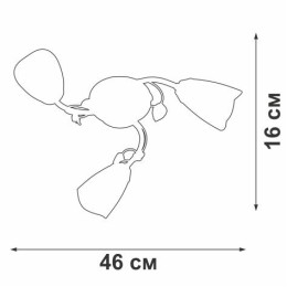 Люстра 3xE14 макс. 40Вт плафон ПП Vitaluce V3880-3/3PL