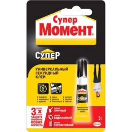 Клей "Супер Момент" 3г (блист.1шт) шоу-бокс Момент C0036304