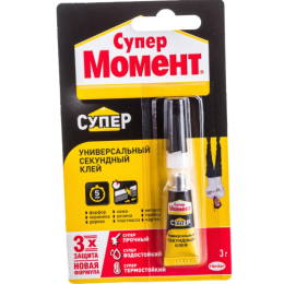 Клей "Супер Момент" 3г (блист.1шт) шоу-бокс Момент C0036304