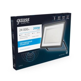 Прожектор светодиодный Qplus 200Вт 6500К IP65 24000лм 175-265В ДО черн. GAUSS 613100200