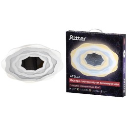 Люстра потолочная светодиодная диммируемая ATELLA с ДУ 3 режима 493х493х45мм 142Вт 40кв.м бел. Ritte