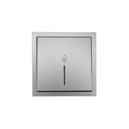 Кнопка звонка с индик. СП ZIMA IP20 безвинт. зажим сер. матов. LEZARD 704-7488-108QC