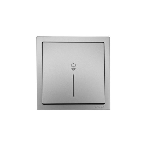 Кнопка звонка с индик. СП ZIMA IP20 безвинт. зажим сер. матов. LEZARD 704-7488-108QC