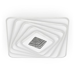 Люстра потолочная светодиодная диммируемая TREIA пульт ДУ 3 режима 490х490х70мм 142Вт 51кв.м бел. Ri