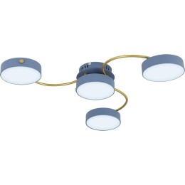 Люстра потолочная светодиодная SCANDIA 3 режима 700х700х110мм 56Вт 19кв.м голуб./зол. Ritter 52081 8
