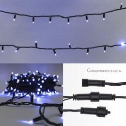 Гирлянда светодиодная "Нить" 10м 100LED син. 10Вт 230В IP65 эффект мерцания (каждый 5-ый диод) прово