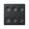 Выключатель сенсорный 6-кл. СП Simon 82 Sense IP20 с тематич. маркир. Т1 графит Simon 8000663-038