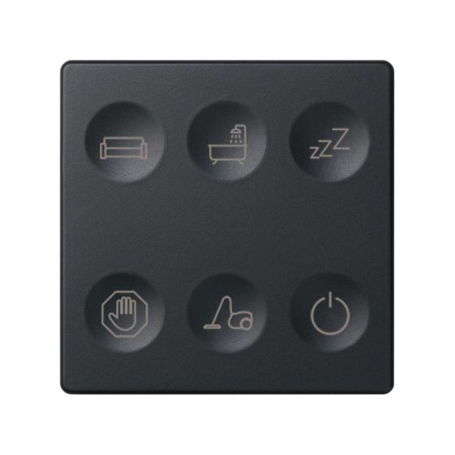 Выключатель сенсорный 6-кл. СП Simon 82 Sense IP20 с тематич. маркир. Т1 графит Simon 8000663-038