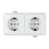Розетка 2-м AQUA 3123 защ. шторки с заземл. п/герм бел. ASD / IN HOME 4690612003467