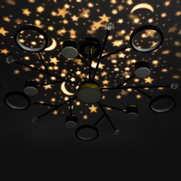 Люстра потолочная светодиодная диммируемая NOTTE с ДУ 3 режима проекция звездное небо 1170х330 100Вт