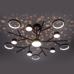 Люстра потолочная светодиодная диммируемая NOTTE с ДУ 3 режима проекция звездное небо 1170х330 100Вт