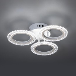 Люстра потолочная светодиодная диммируемая RIFLESSO с ДУ 3 режима 435х75 42Вт 13кв.м бел. Ritter 529