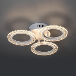 Люстра потолочная светодиодная диммируемая RIFLESSO с ДУ 3 режима 435х75 42Вт 13кв.м бел. Ritter 529