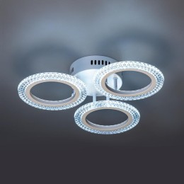 Люстра потолочная светодиодная диммируемая RIFLESSO с ДУ 3 режима 435х75 42Вт 13кв.м бел. Ritter 529