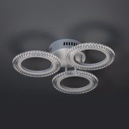 Люстра потолочная светодиодная диммируемая RIFLESSO с ДУ 3 режима 435х75 42Вт 13кв.м бел. Ritter 529