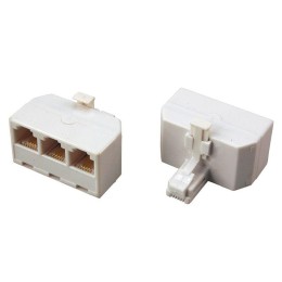 Переходник телефонный штекер 6Р-4С (RJ-11)-3 гнезда 6Р-4С (RJ-11) блист. Rexant 06-0110-B