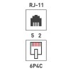 Переходник телефонный штекер 6Р-4С (RJ-11)-3 гнезда 6Р-4С (RJ-11) блист. Rexant 06-0110-B