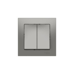 Выключатель 2-кл. AtlasDesign (сх. 5) 10AX быстрозажим. клем. в сборе сталь SE ATN000952S