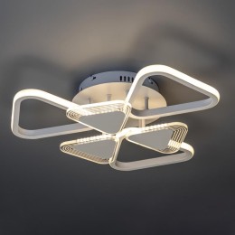 Люстра потолочная светодиодная диммируемая NUVOLA с ДУ 3 режима 570х135 108Вт 33кв.м бел. Ritter 529