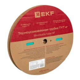 Трубка термоусадочная ТУТ нг 16/8 зел. (уп.100м) EKF tut-16-j
