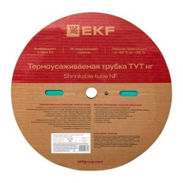 Трубка термоусадочная ТУТ нг 16/8 зел. (уп.100м) EKF tut-16-j