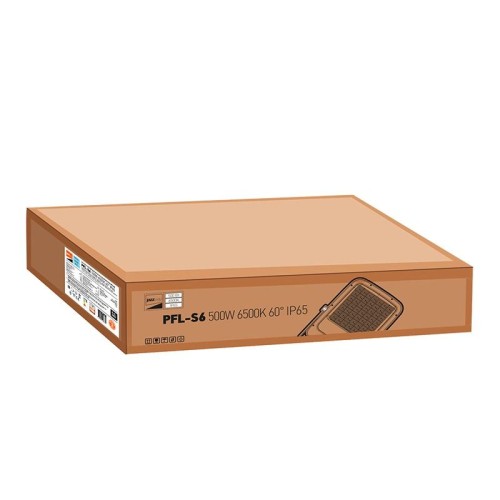 Прожектор светодиодный PFL-S6 500Вт 6500К IP65 60град. ДО с клапаном выравнивания давления закален.
