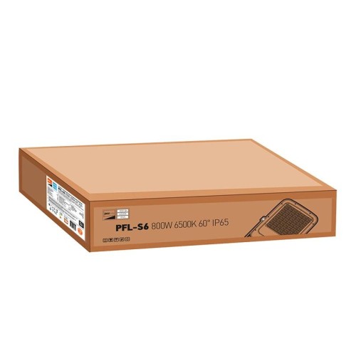 Прожектор светодиодный PFL-S6 800Вт 6500К IP65 60град. ДО с клапаном выравнивания давления закален.