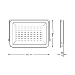 Прожектор светодиодный Qplus 100Вт 6500К IP65 12000лм 175-265В ДО черн. GAUSS 613511100