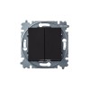 Выключатель 2-кл. СП Levit IP20 антрацит/дым. черн. ABB 2CHH590545A6063