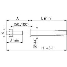 Штырь для траверсы h=354 круглые шайбы ENSTO SOT24R