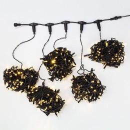 Гирлянда светодиодная "LED ClipLight" 5 нитей х20м 665LED тепл. бел. 50Вт 24В IP65 эффект мерцания f