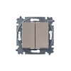 Выключатель 2-кл. СП Levit IP20 кофе макиато/бел. ABB 2CHH590545A6018